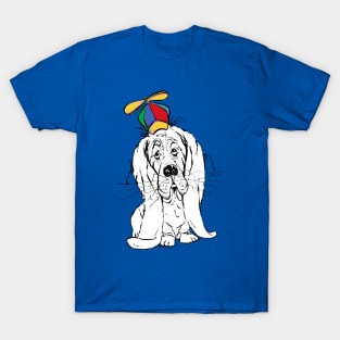 Cute Droopy Basset Hound with a Spinner Hat T-Shirt